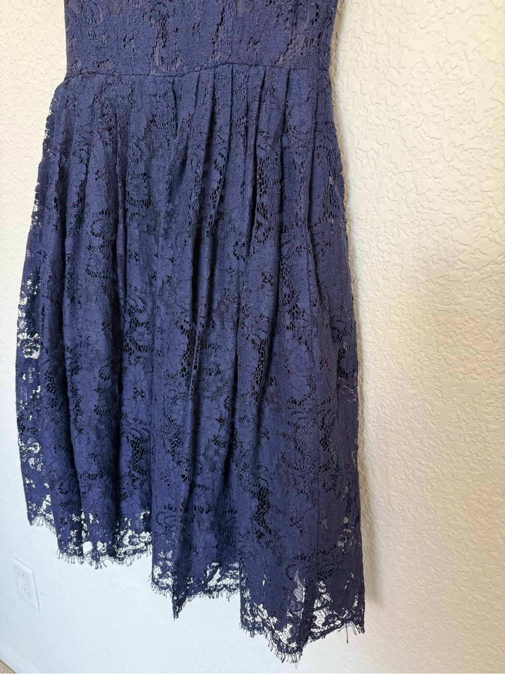 Vintage Nipon Boutique  Lace Fit & Flare Dress | Navy Blue | Romantic | Size 4‎ - Picture 4 of 13